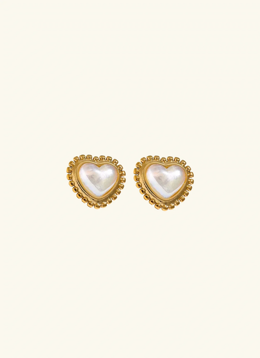 Pearl & Heart Earrings